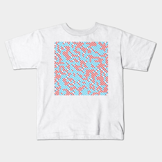 Impossible Blue/Green Maze Kids T-Shirt by brutalworld